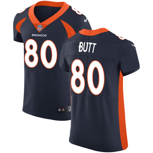 Nike Broncos #80 Jake Butt Navy Blue Alternate Men's Stitched NFL Vapor Untouchable Elite Jersey - Click Image to Close